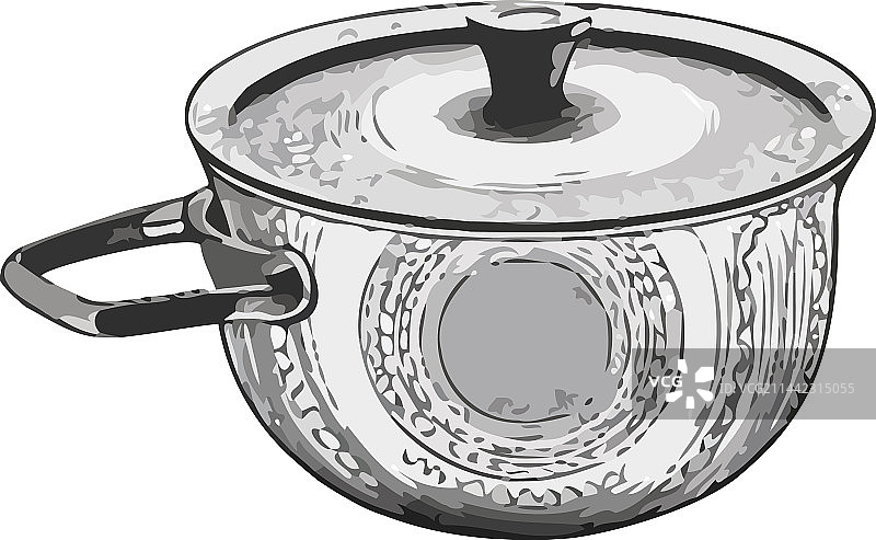 带手柄的金属烹饪锅图片素材