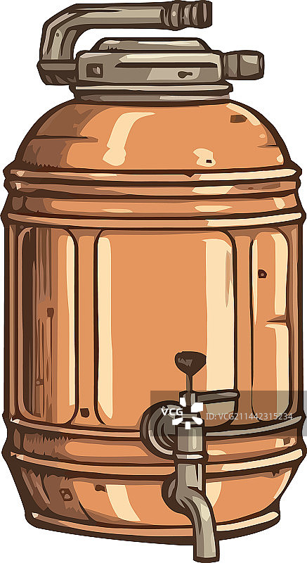 生锈的酿酒桶白色背景图片素材