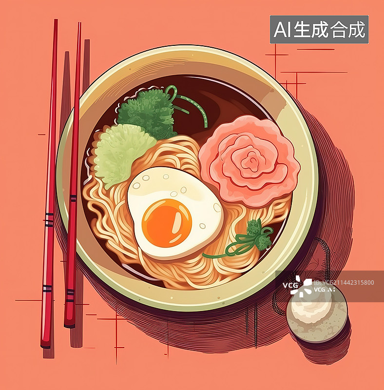 【AI数字艺术】美味的煮方便面图片素材