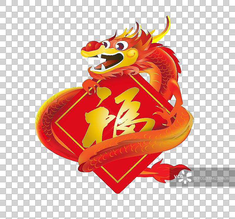 中国龙年送福气喜庆节日图图片素材