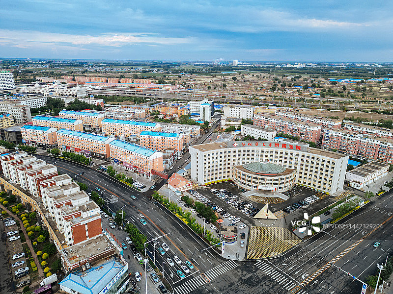白城市 白城站 海明路 民生中学 市民广场 白城文化中心 航拍图片素材