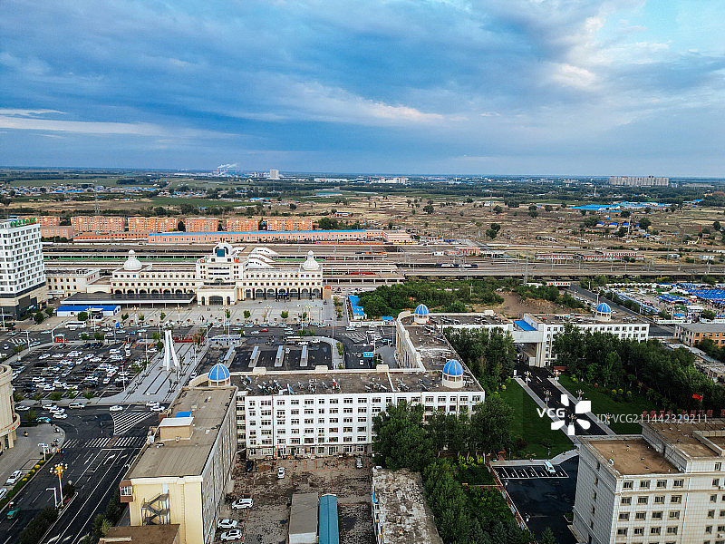 白城市 白城站 海明路 民生中学 市民广场 白城文化中心 航拍图片素材