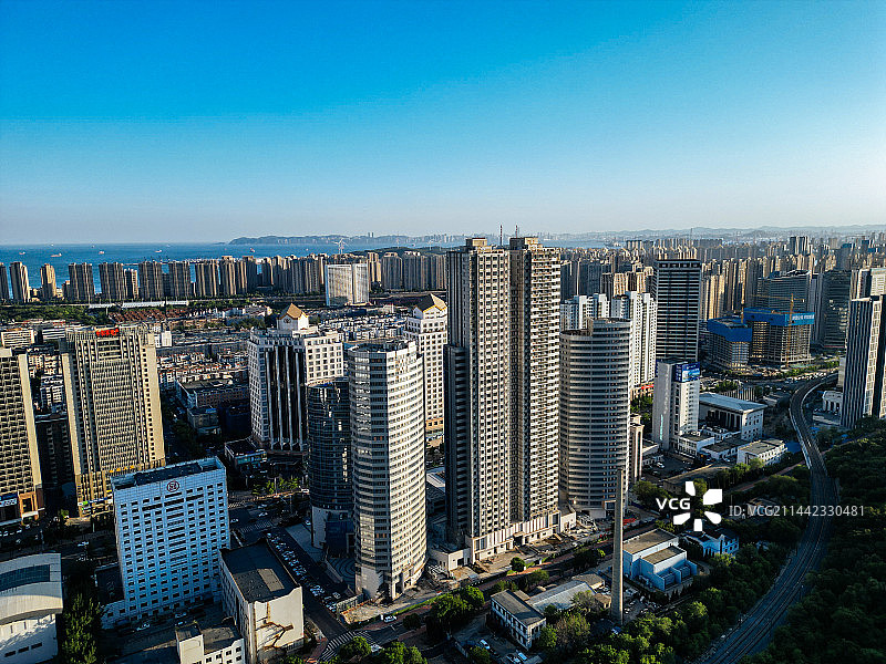 大连 金州区 银帆宾馆 炮台山公园 万达广场 开发区 航拍图片素材