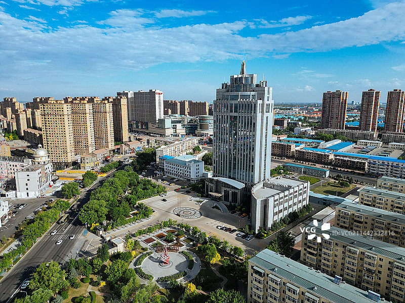 大庆市 铁人广场 万达广场 远望环岛 目标 航拍图片素材