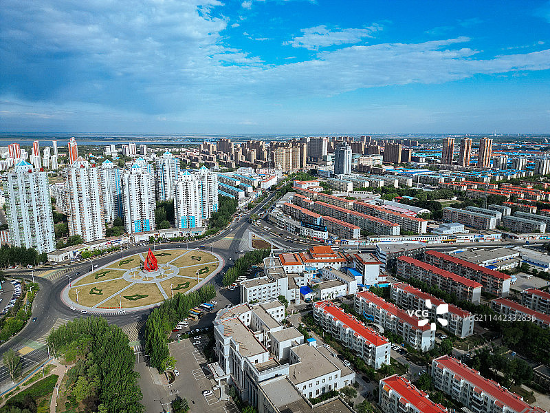 大庆市 铁人广场 万达广场 远望环岛 目标 航拍图片素材