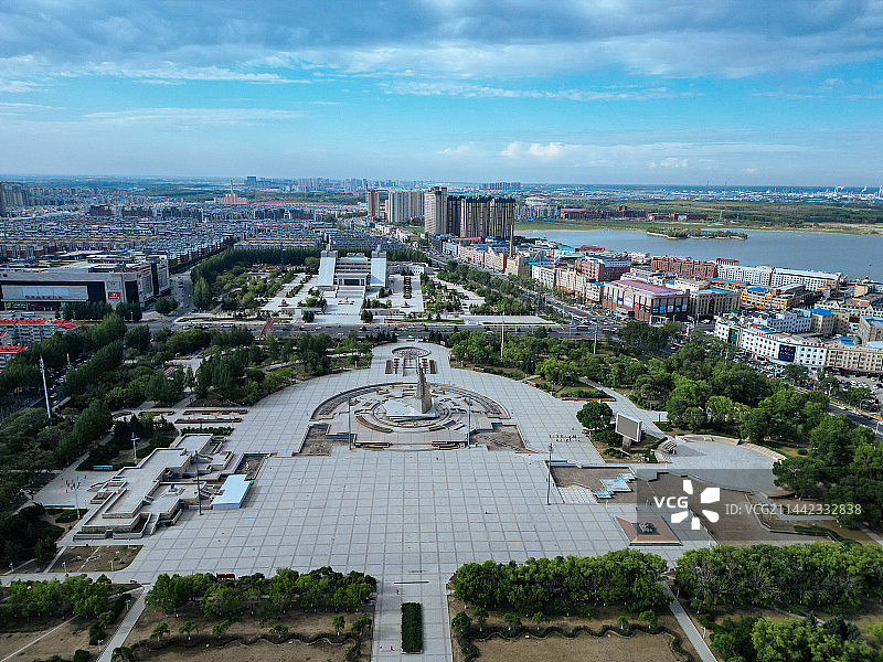 大庆市 铁人广场 万达广场 远望环岛 目标 航拍图片素材