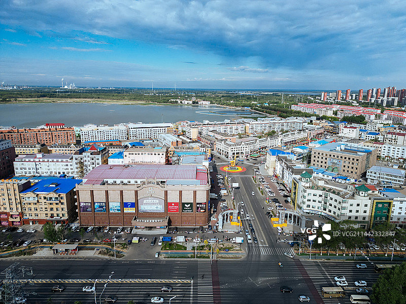 大庆市 铁人广场 万达广场 远望环岛 目标 航拍图片素材