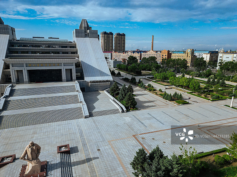 大庆市 铁人广场 万达广场 远望环岛 目标 航拍图片素材