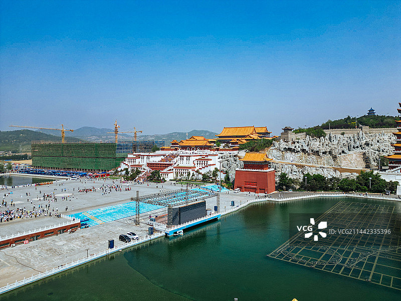 凌海市 九华山公园 地标 花园新村 航拍 大凌河 体育场图片素材