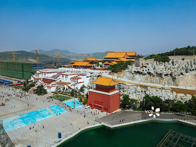 凌海市 九华山公园 地标 花园新村 航拍 大凌河 体育场图片素材