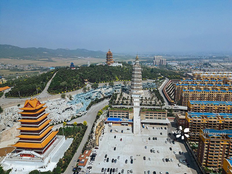 凌海市 九华山公园 地标 花园新村 航拍 大凌河 体育场图片素材