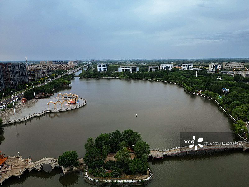 盘锦市 大洼区 向海大道 东湖公园 航拍 地标图片素材