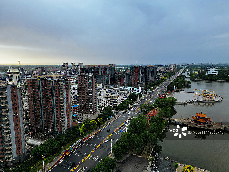 盘锦市 大洼区 向海大道 东湖公园 航拍 地标图片素材
