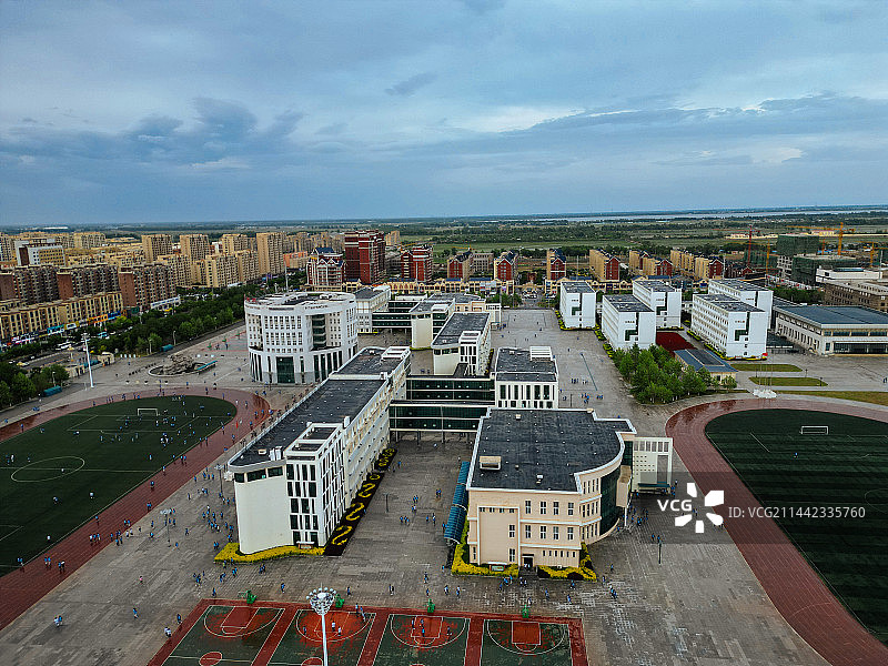 盘锦市 大洼区 向海大道 东湖公园 航拍 地标图片素材