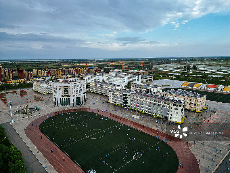 盘锦市 大洼区 向海大道 东湖公园 航拍 地标图片素材