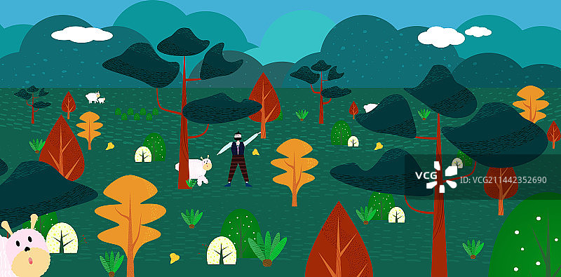 森林系插画图片素材