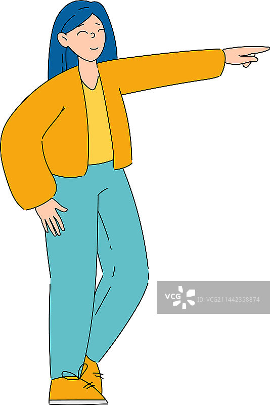 微笑的女人看着有趣的东西图片素材