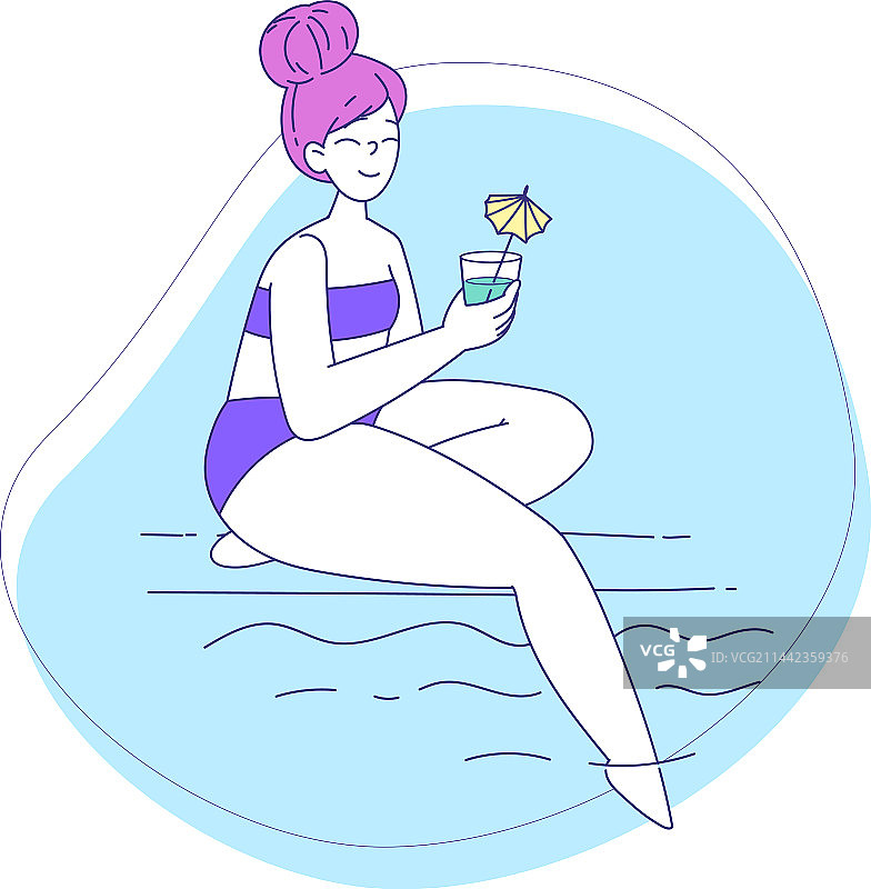 在海滩上享受日光浴的女人图片素材