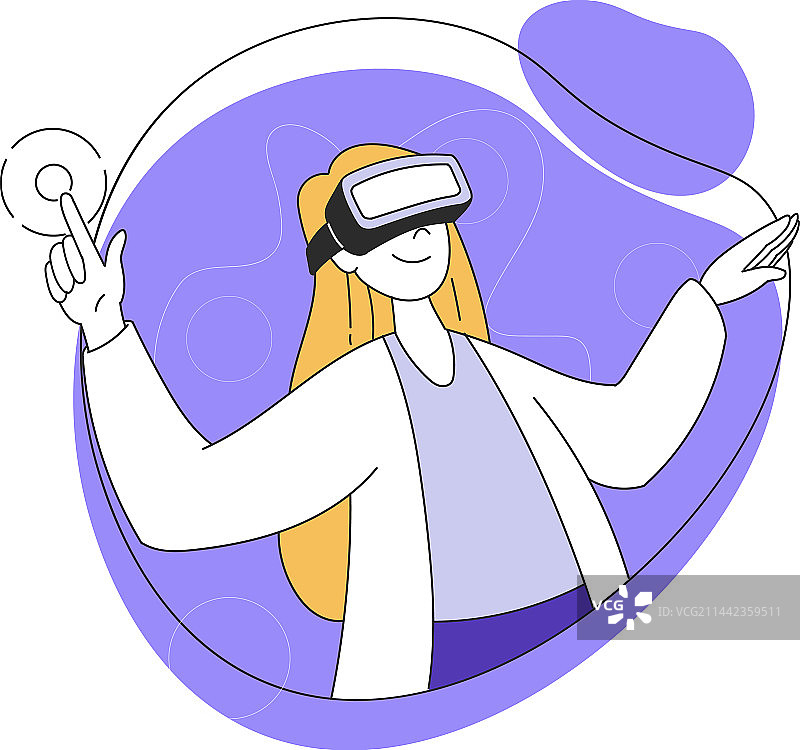 年轻女人戴增强现实眼镜图片素材