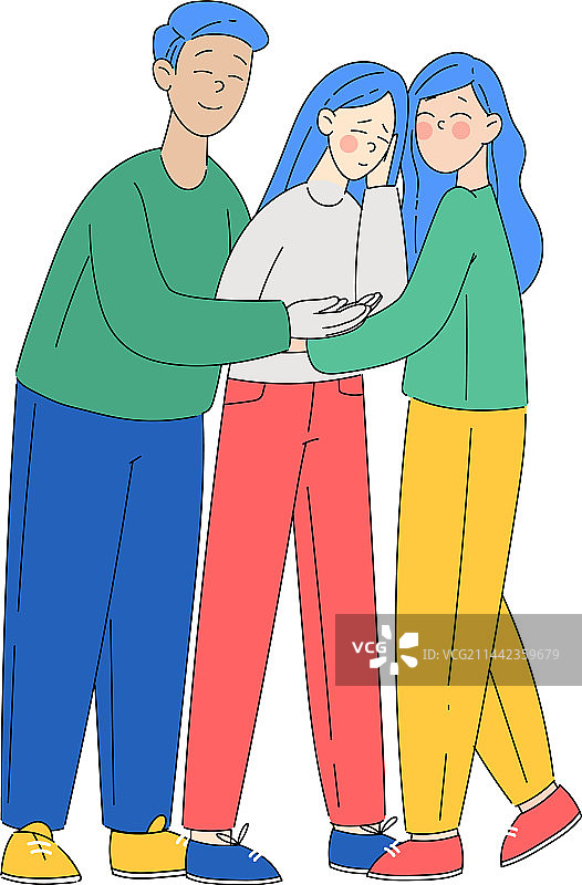男女角色互相安慰和触摸图片素材
