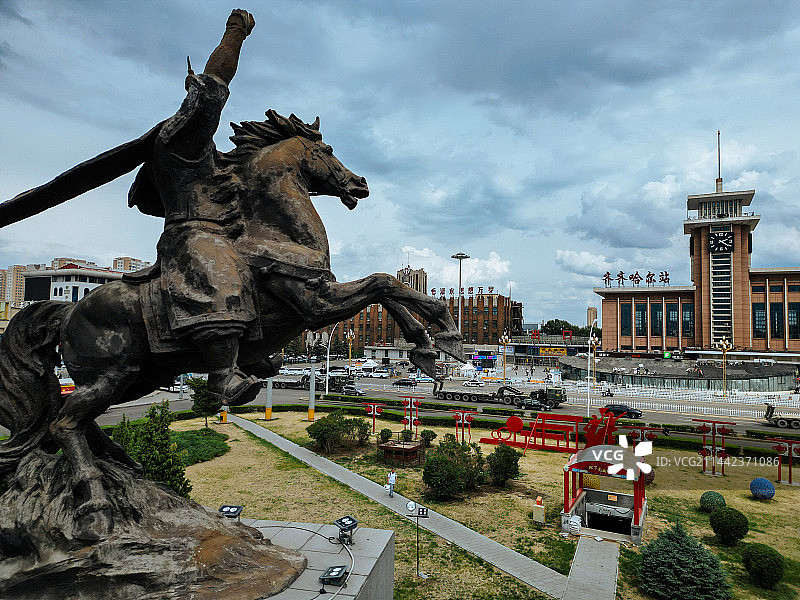 齐齐哈尔市 齐齐哈尔站 汇博广场 大商新玛特 中华路 建华区 地标图片素材