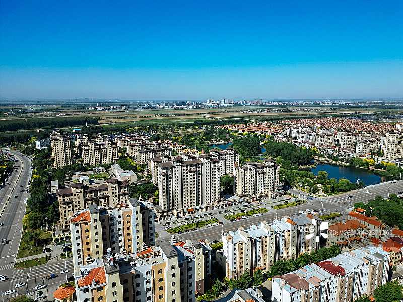 海城市 澄州湖公园 泰山街 开发区广场 地标 航拍图片素材