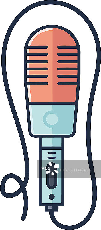 带电缆的经典麦克风图片素材