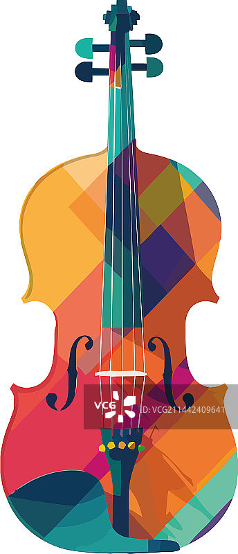 彩色背景上的小提琴古典乐器图片素材