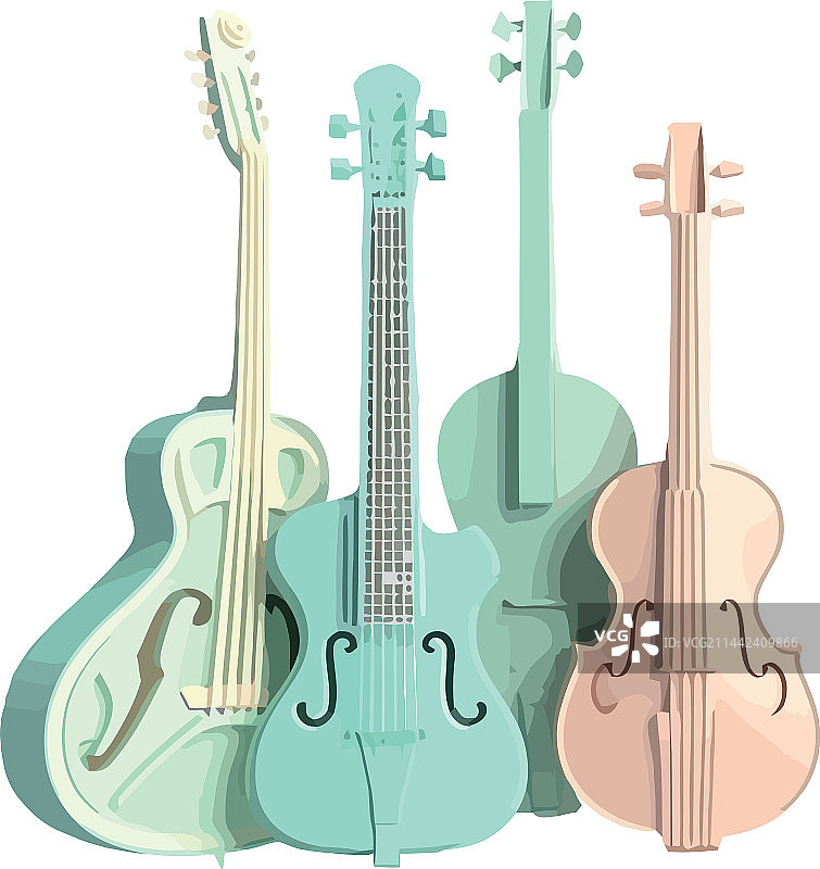 古典吉他、小提琴和大提琴图片素材