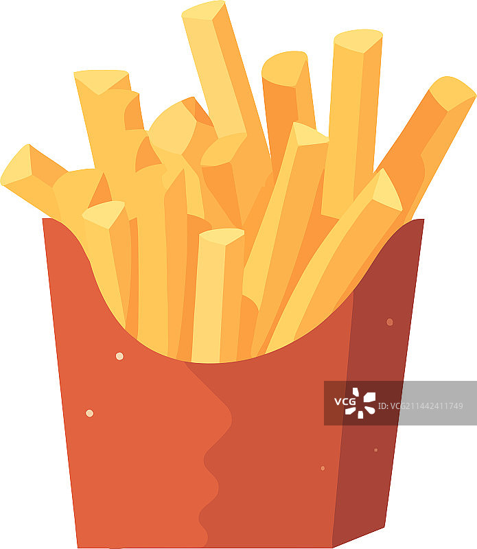 白色背景上的快餐食品：炸薯条图片素材