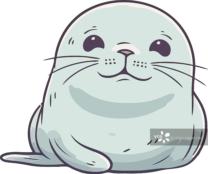 微笑的冬季海豹吉祥物图片素材