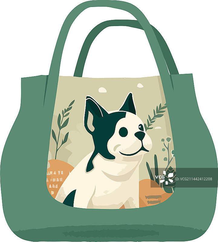 旅行包里的可爱小狗图片素材