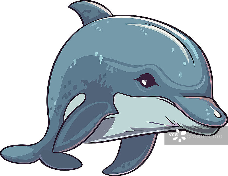 跳跃嬉戏的海豚吉祥物图片素材
