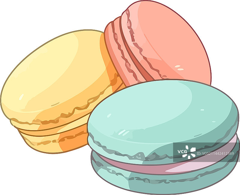 美味法式马卡龙甜点堆叠图片素材