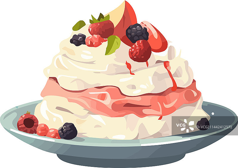 奶油顶甜浆果甜点图片素材