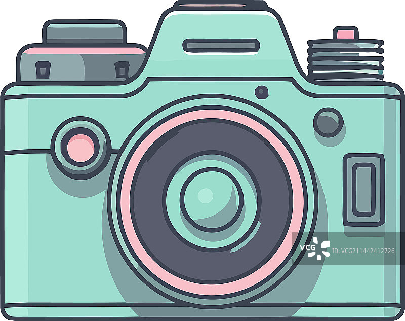 白色壁纸上的老式相机图片素材