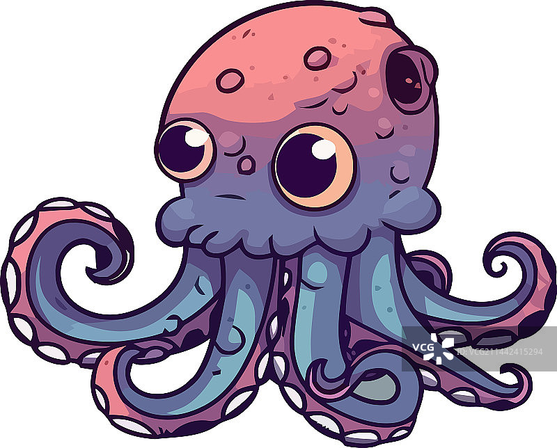 带触手的可爱卡通章鱼图片素材