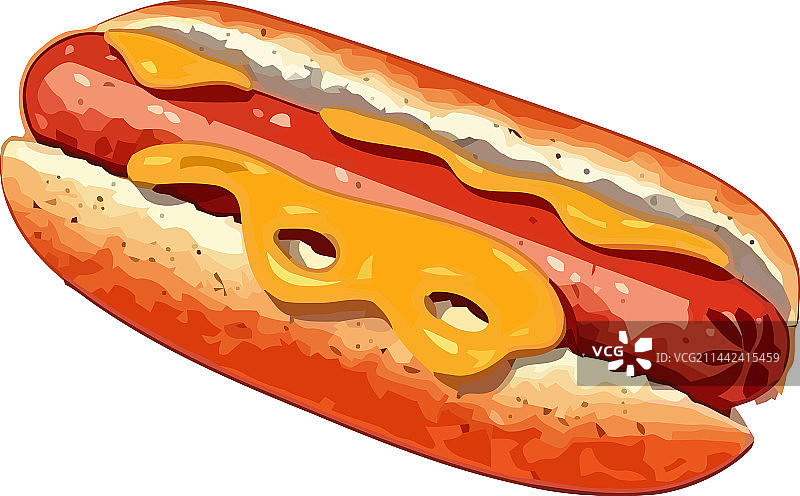 加芥末酱的烤热狗图片素材