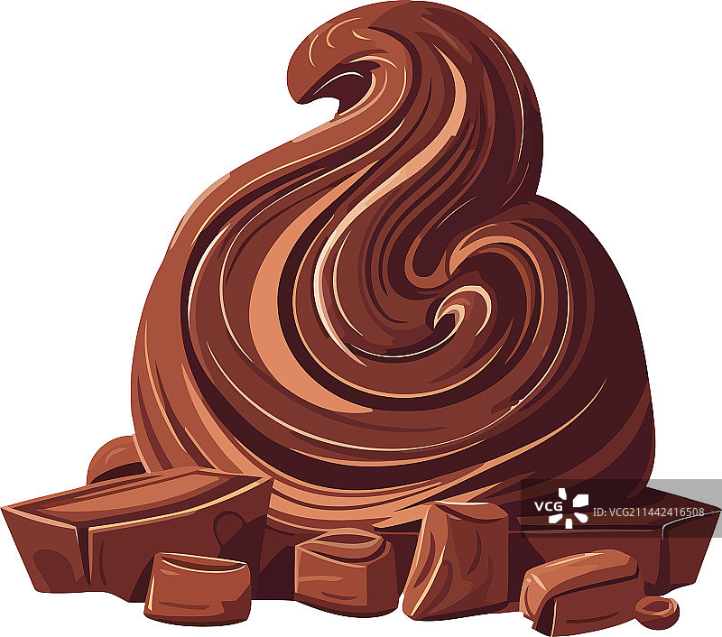 奶油巧克力螺旋甜点图片素材