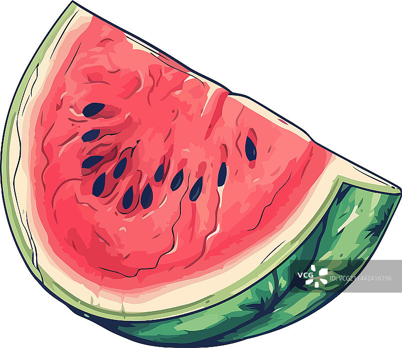 白色背景上的多汁西瓜片图片素材