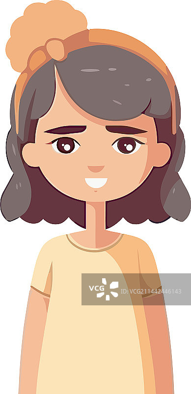 快乐的可爱女孩微笑画像图片素材