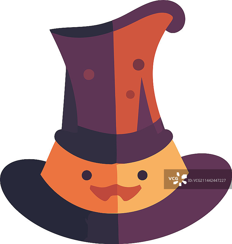 穿着紫色服装的可爱女巫庆祝万圣节图片素材