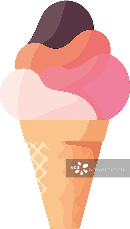 彩色图案甜筒冰淇淋图片素材