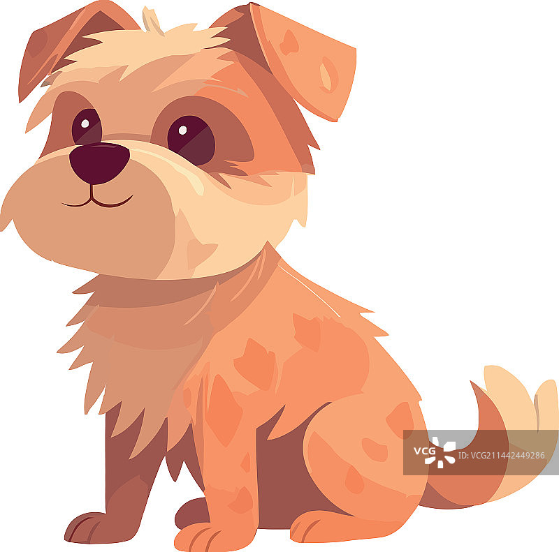 快乐的小梗犬幼崽，儿童的好朋友图片素材