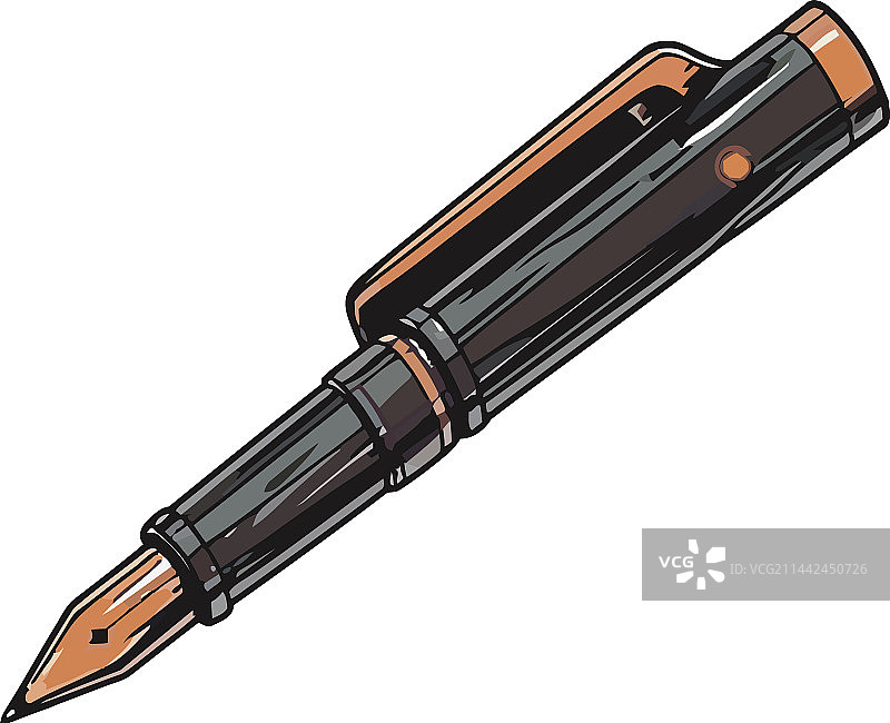 黑色和金色笔用品图片素材