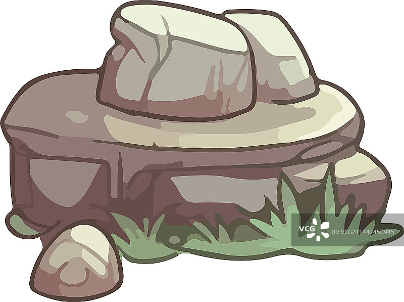 石头和草地自然风光图片素材