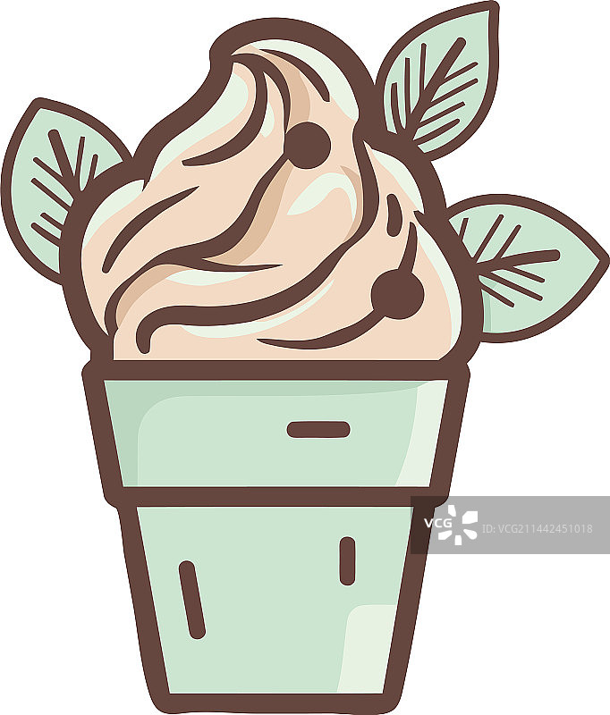 甜蜜夏日巧克力冰淇淋圣代图片素材