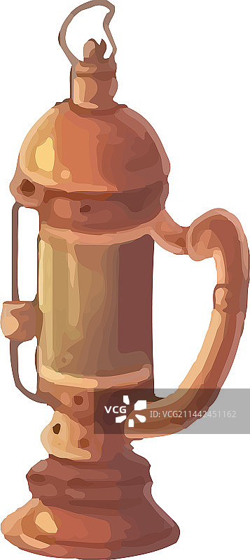 带有华丽金属装饰的古董灯笼图片素材