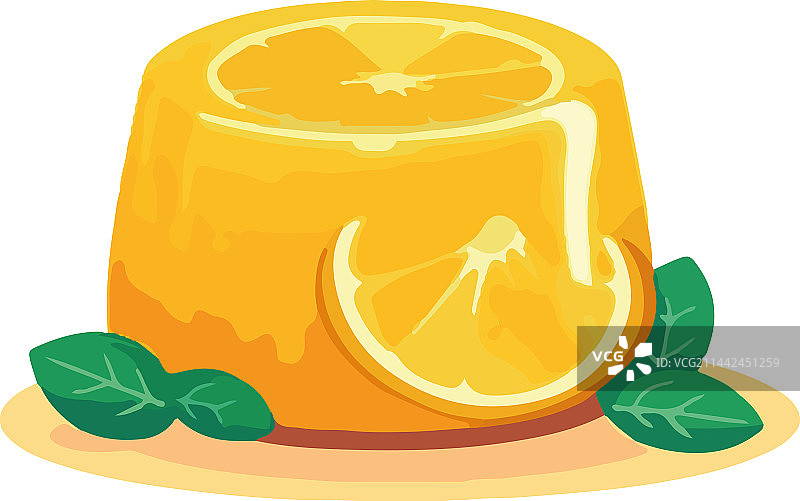 新鲜橙子果冻甜点图标图片素材