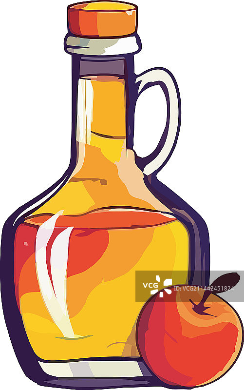 有机葡萄酒瓶与成熟水果图片素材